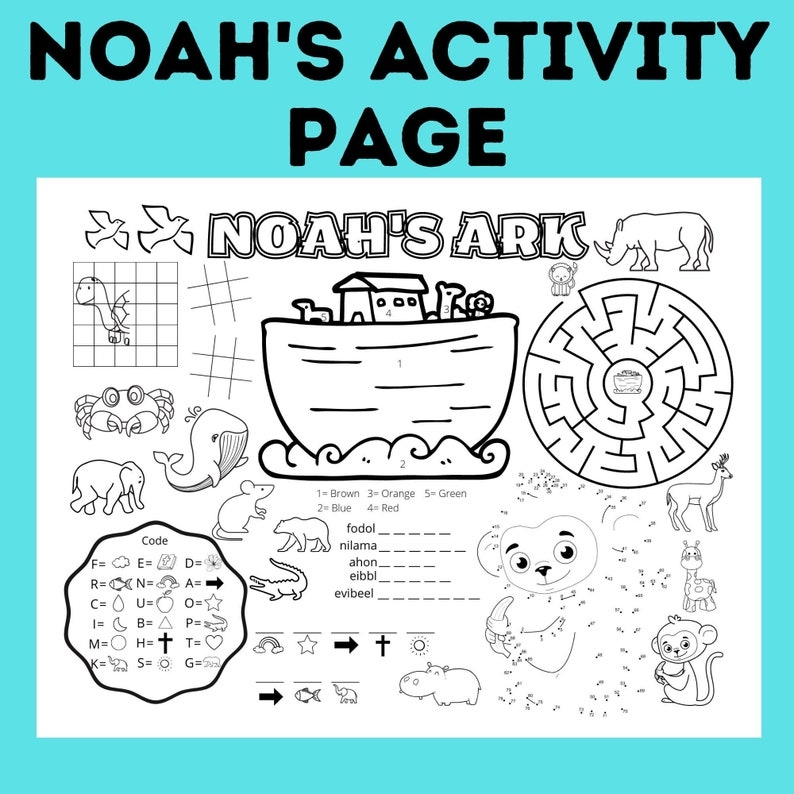 noah's ark activity page printable