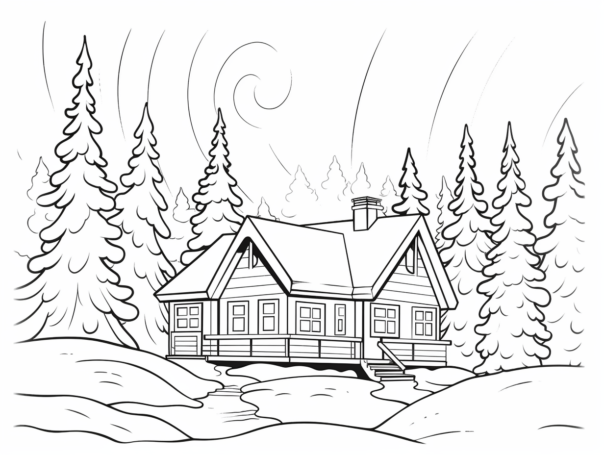 Northern Lights Coloring Page Coloring Page