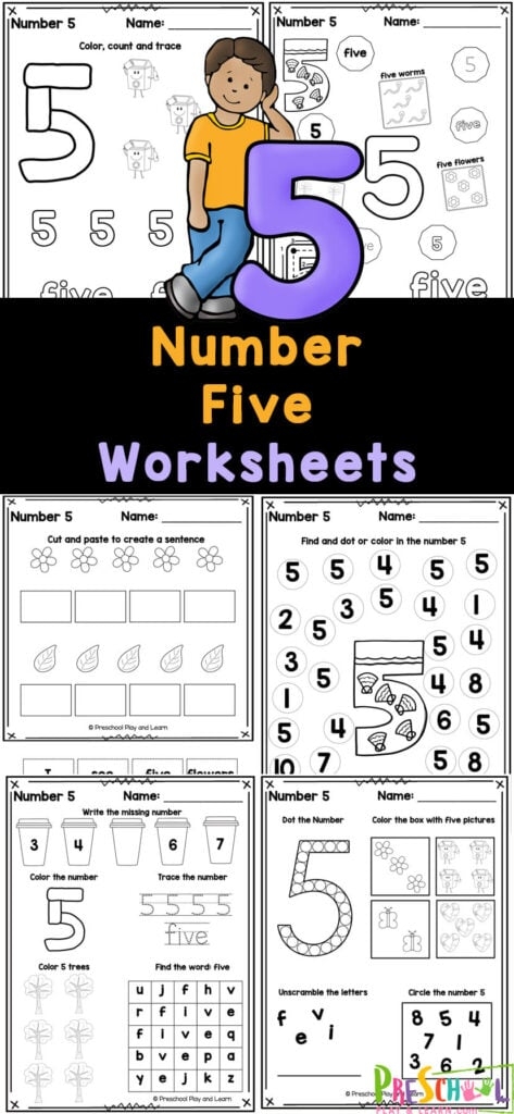 Number 5 Worksheets For Preschoolers Worksheets Library