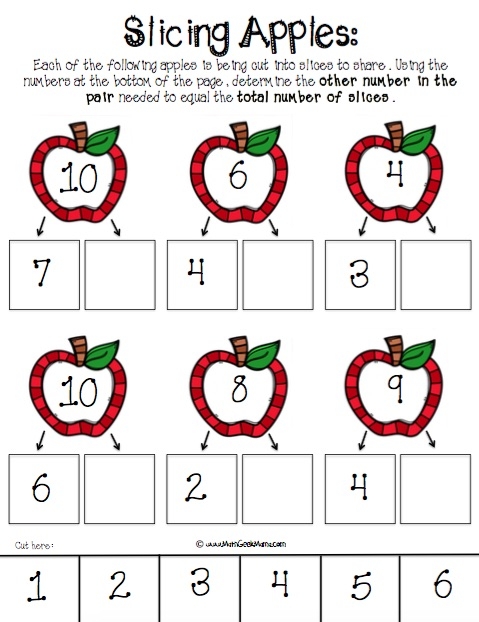 Number Bonds With Apple Slices FREE Printables Worksheets Library