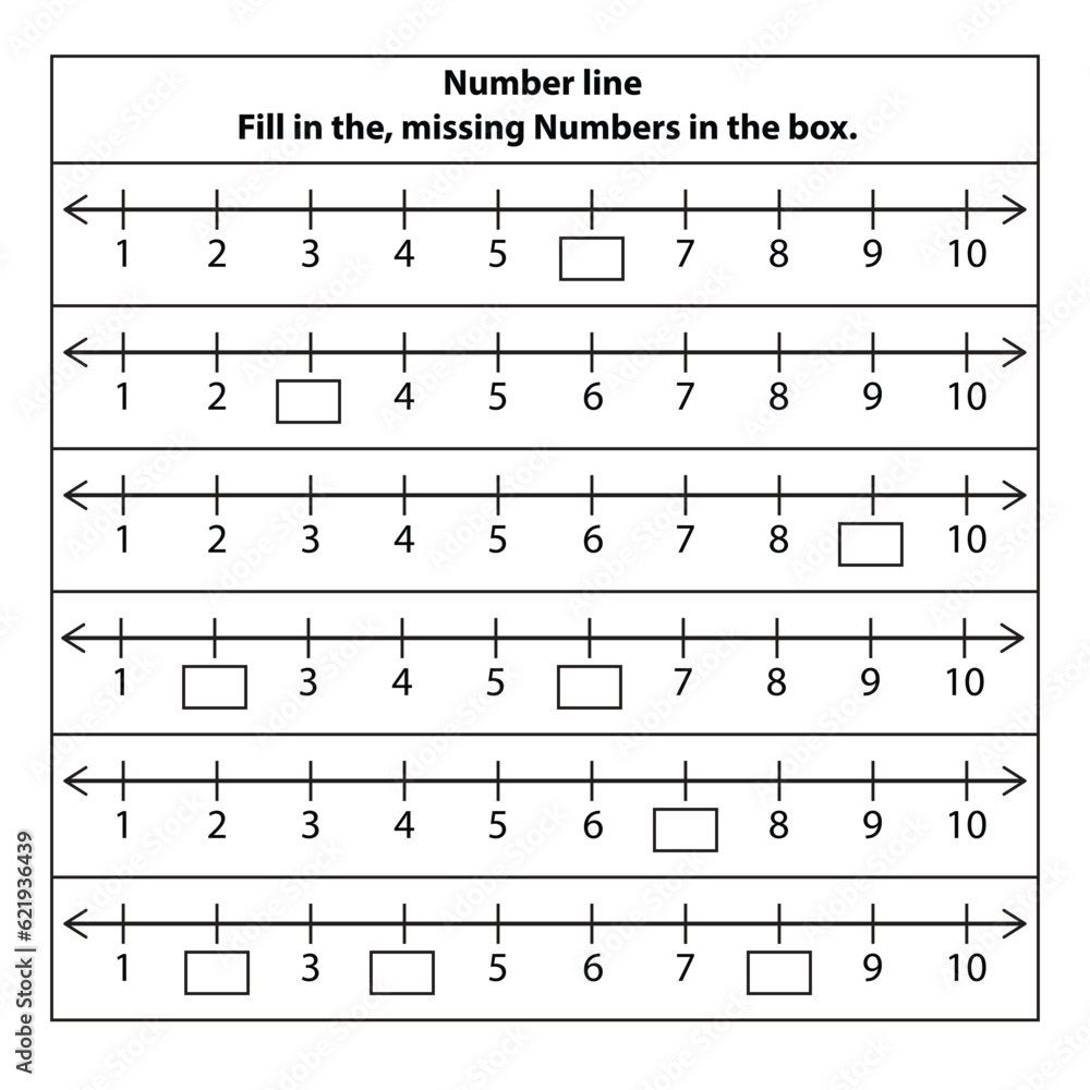 Number Line 1 To 10 Missing Numbers Fill In The Missing Positive 