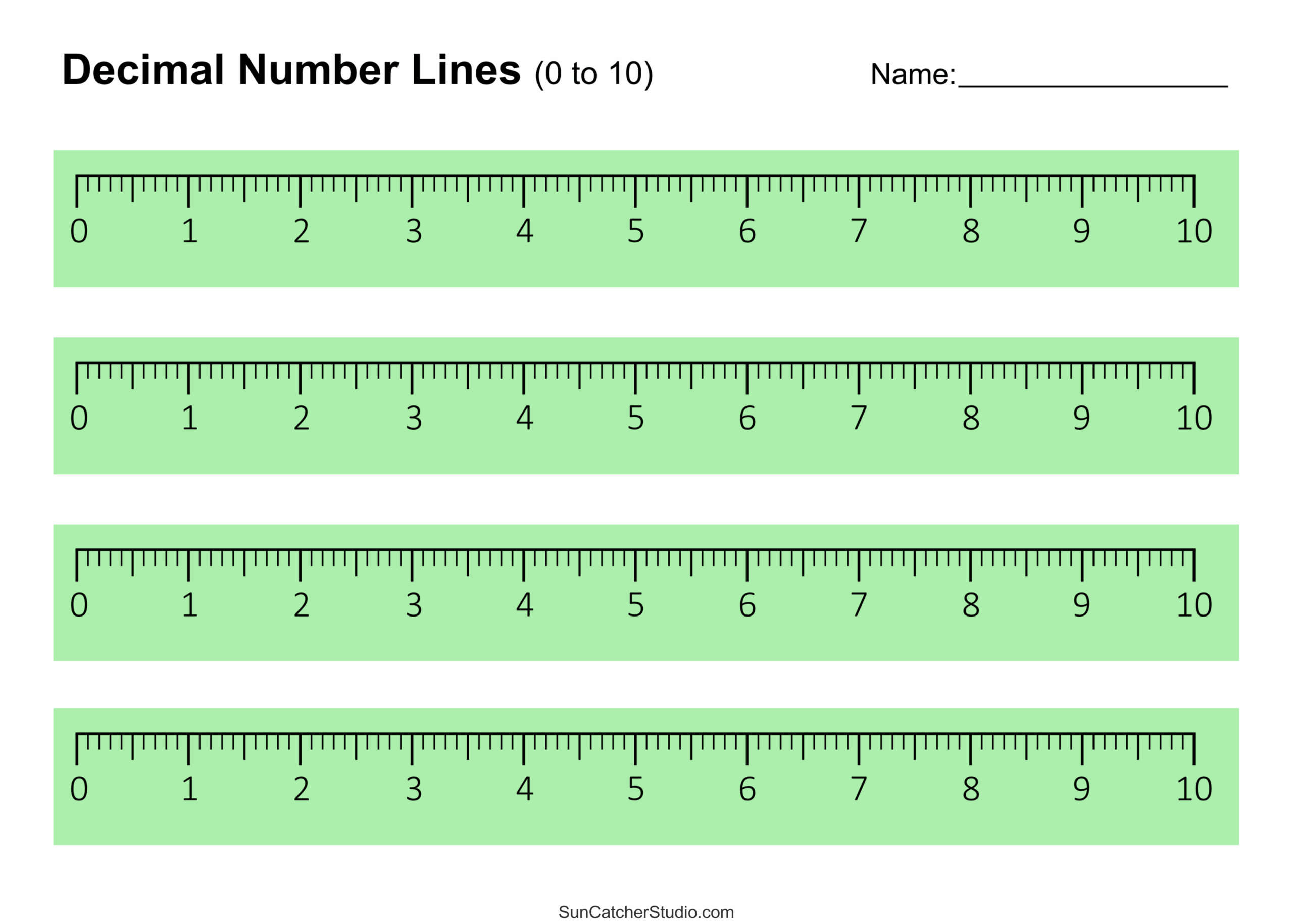 Number Lines Integers Decimals Blank Missing Numbers DIY 