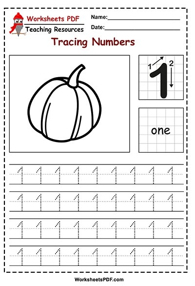 tracing numbers 1-10 worksheets pdf