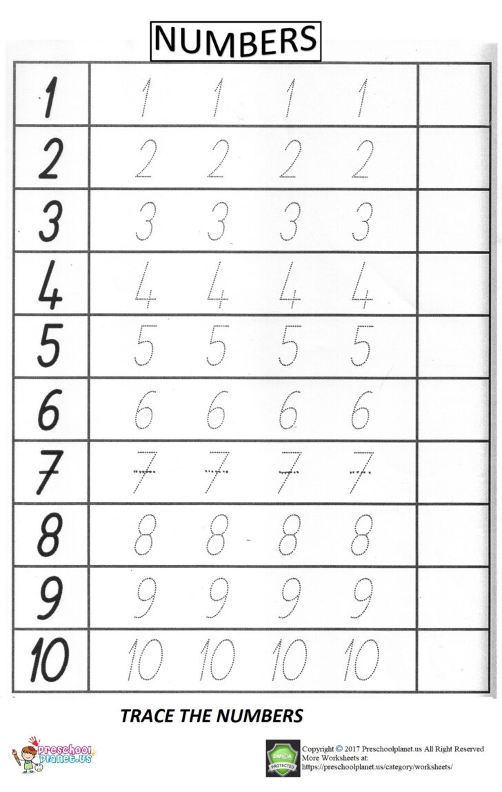 free printable tracing numbers worksheets for preschoolers