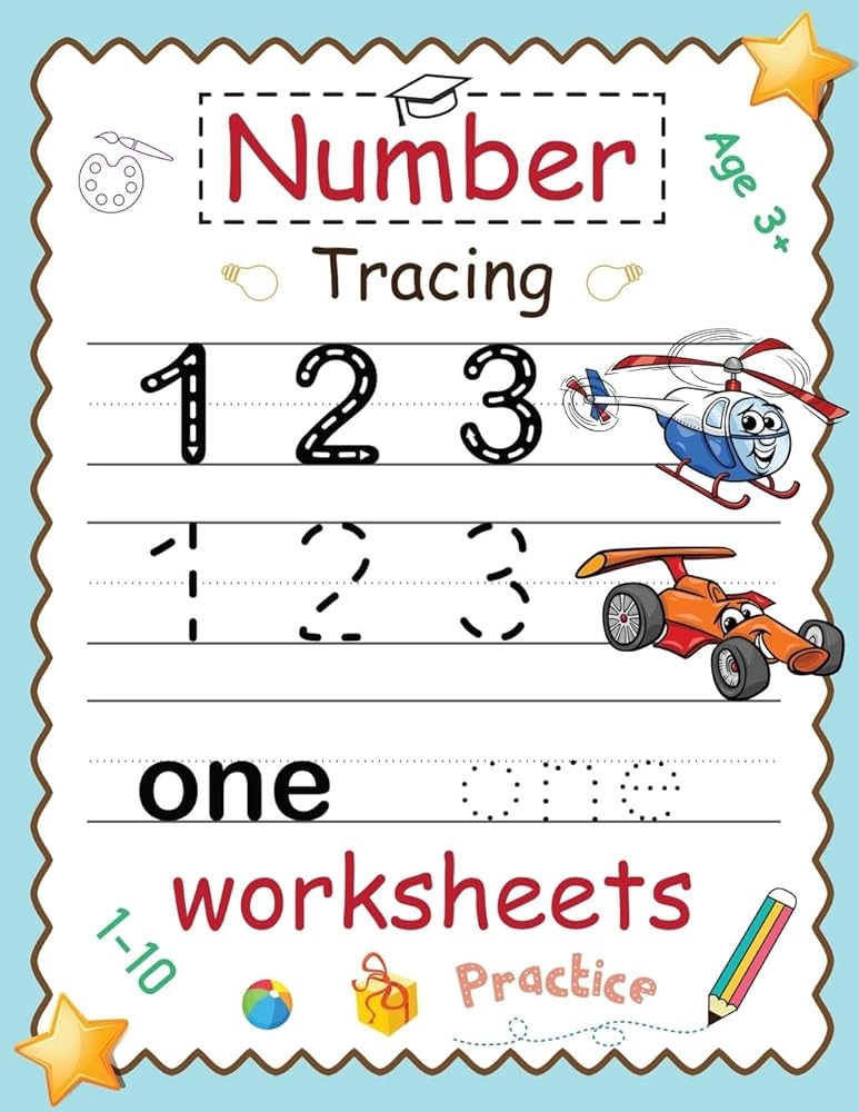 Number Tracing Worksheets 1 10 Practice Trace Numbers Practice 