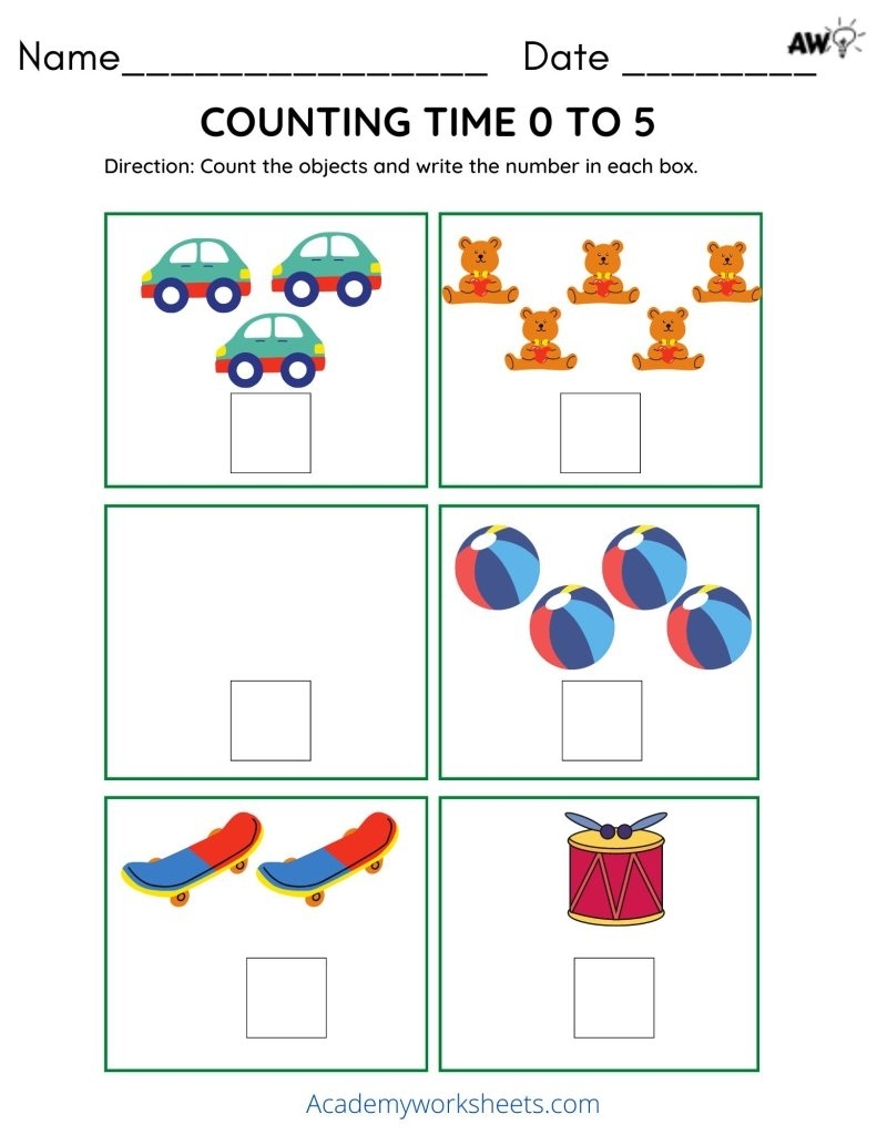 Numbers 0 5 Worksheets For Kindergarten Kindergarten Worksheets