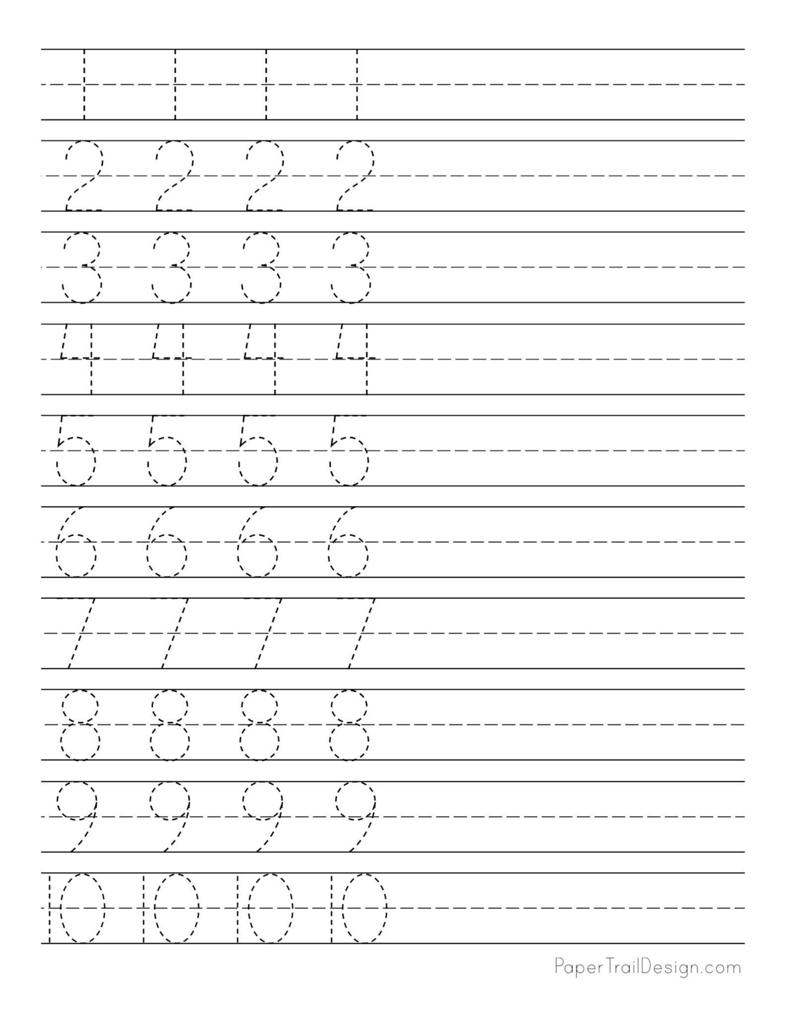 Numbers 1 10 Handwriting Worksheets