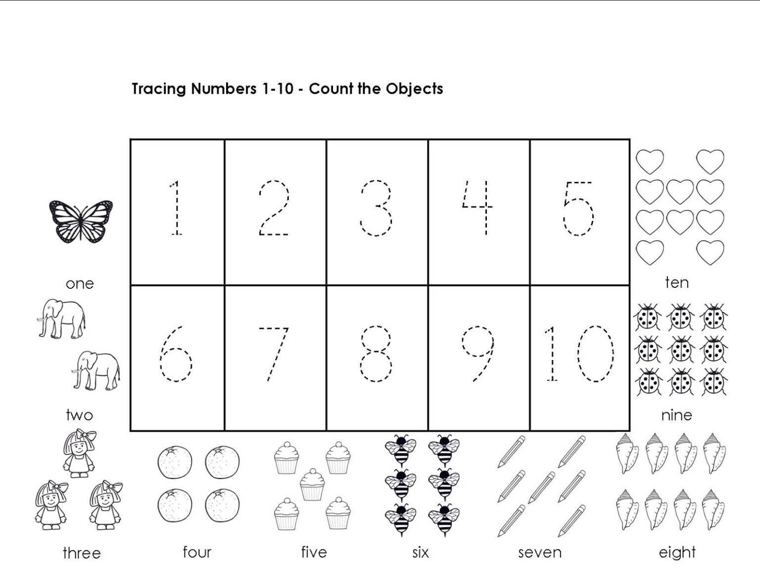 Numbers 1 10 Handwriting Worksheets NumbersWorksheet
