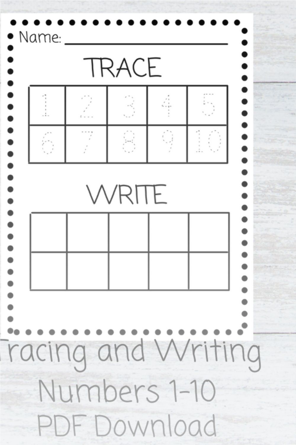 Numbers 1 10 Trace And Write Worksheet Digital File Editable 