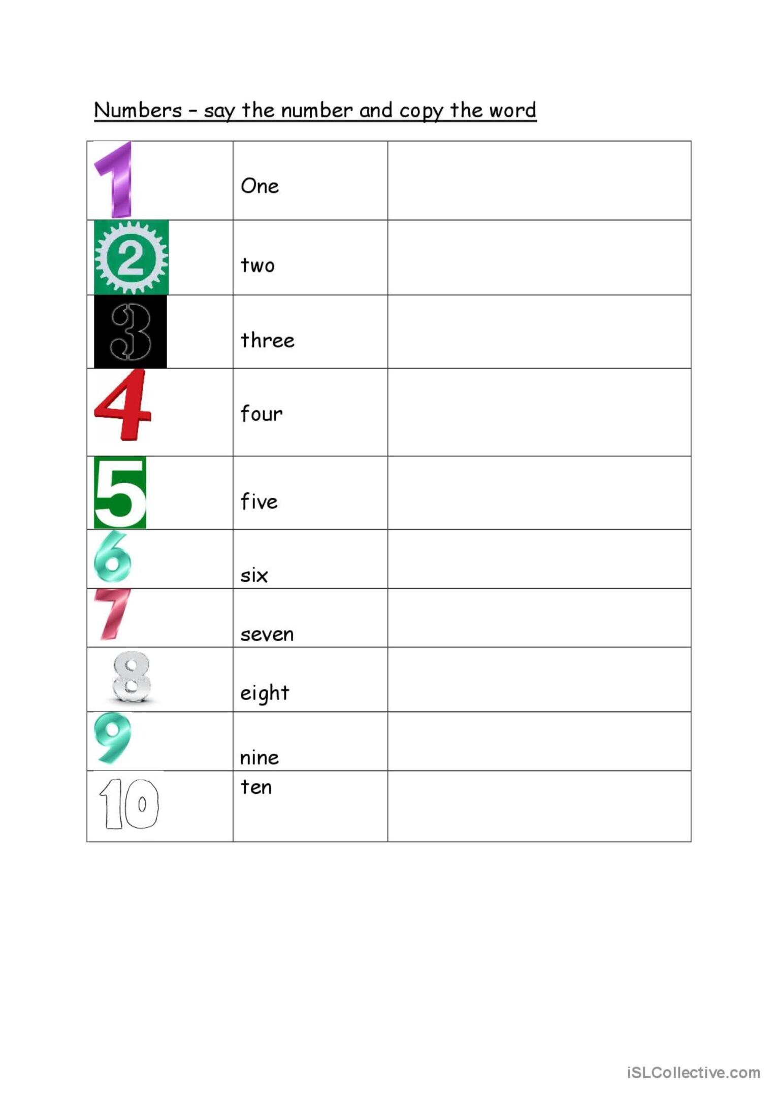 Numbers 1 20 English ESL Worksheets Pdf Doc