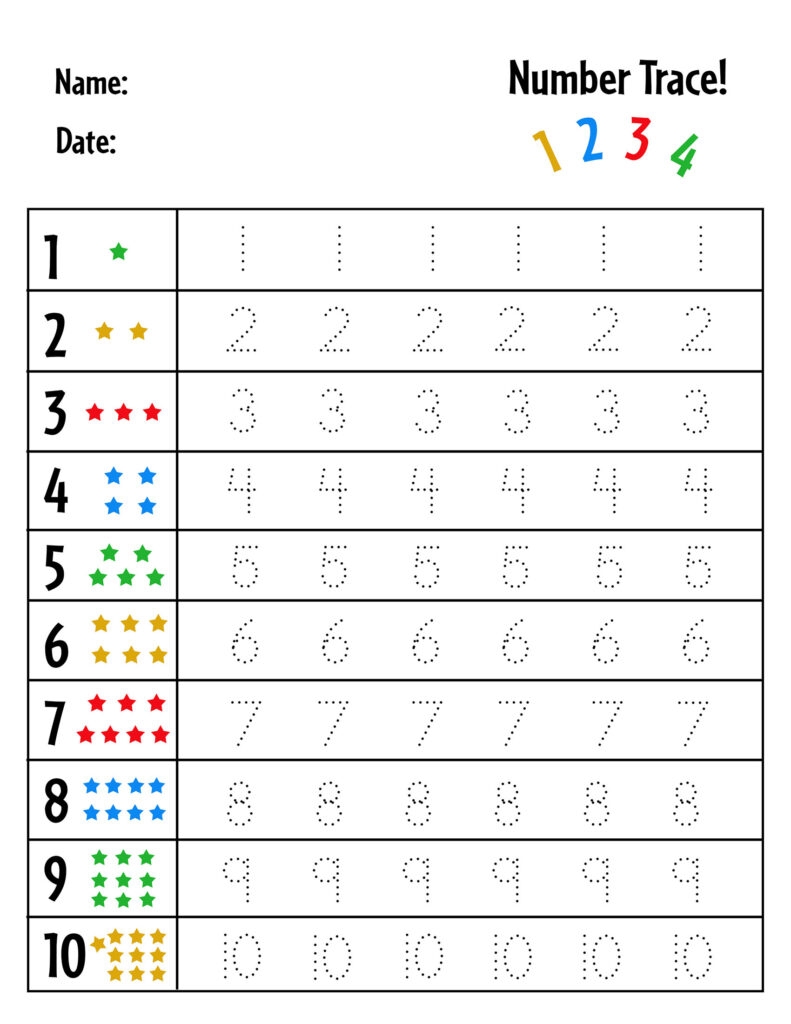 numbers 1-10 tracing worksheets