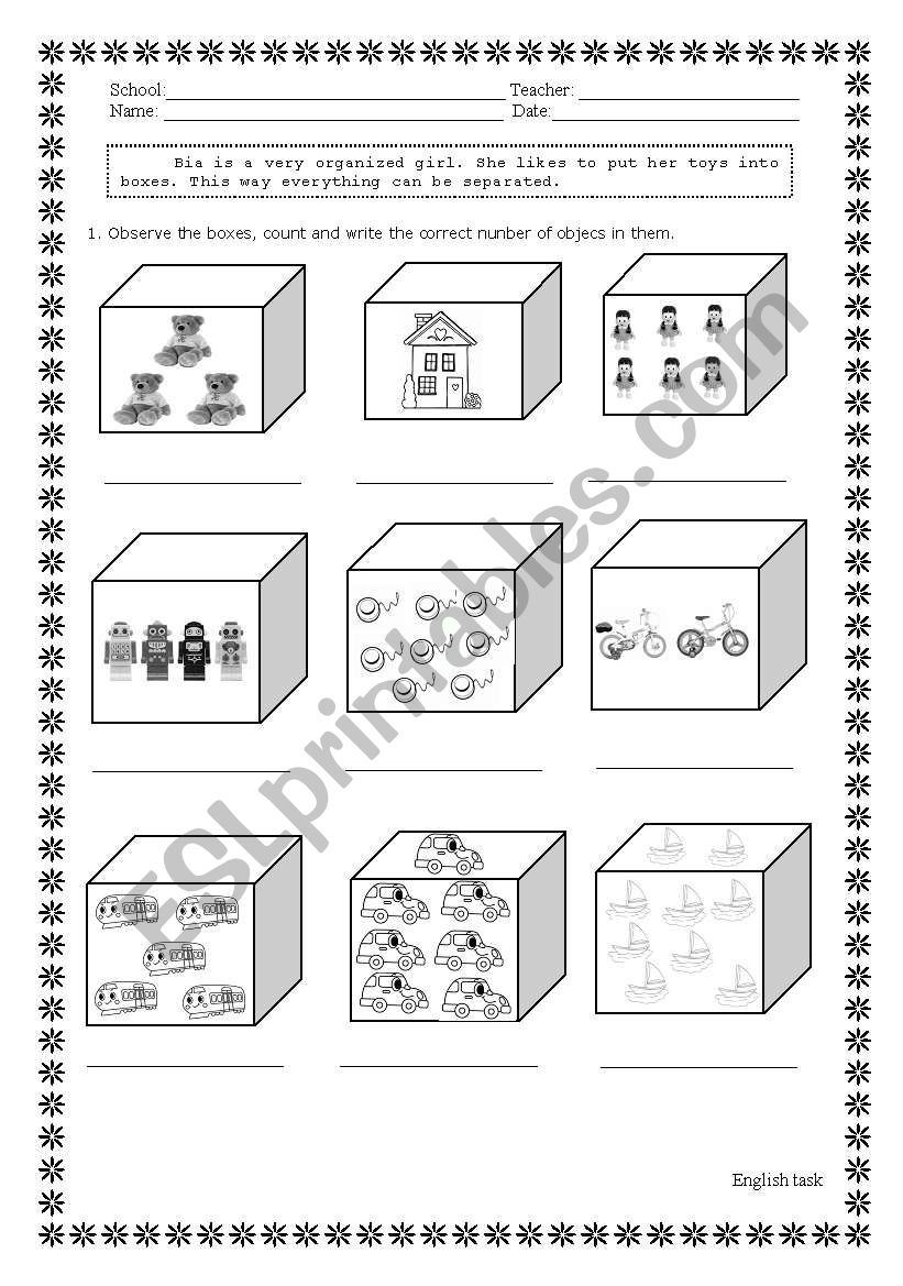 Numbers 1 9 Worksheet