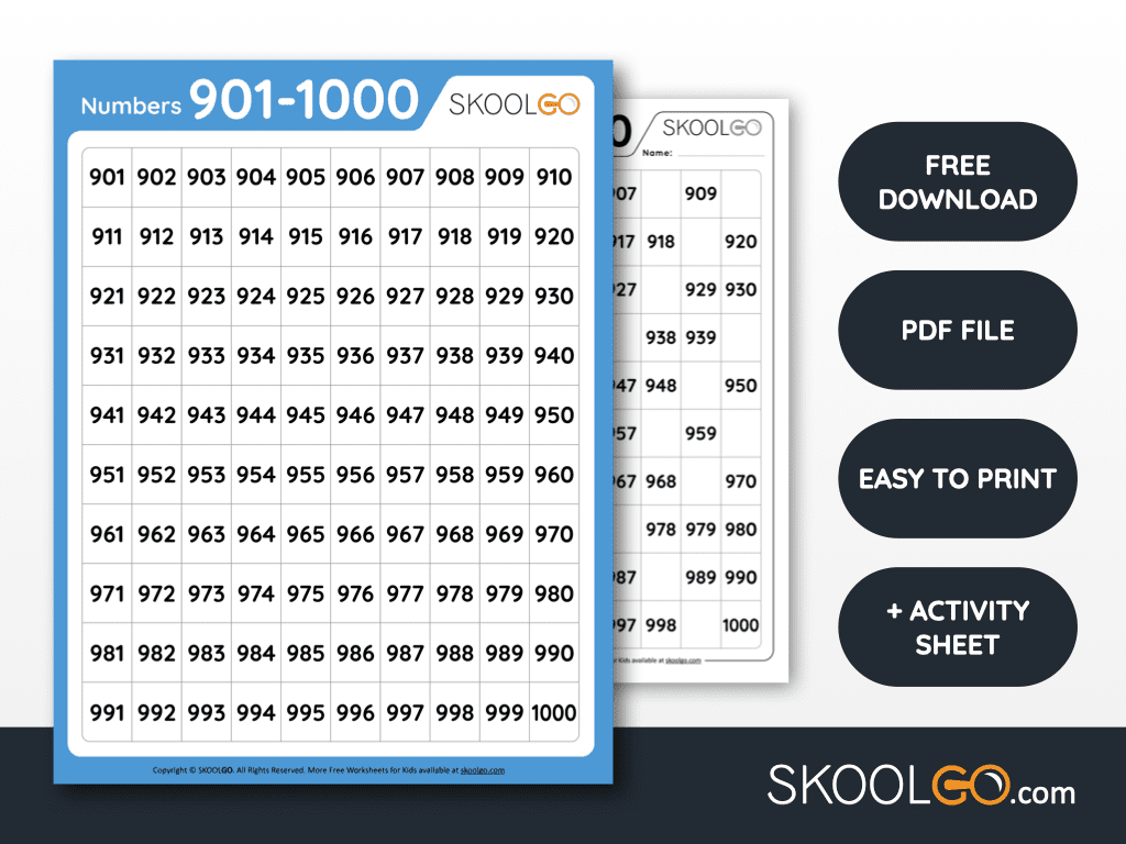 Numbers 101 To 200 Free Worksheet For Kids SKOOLGO