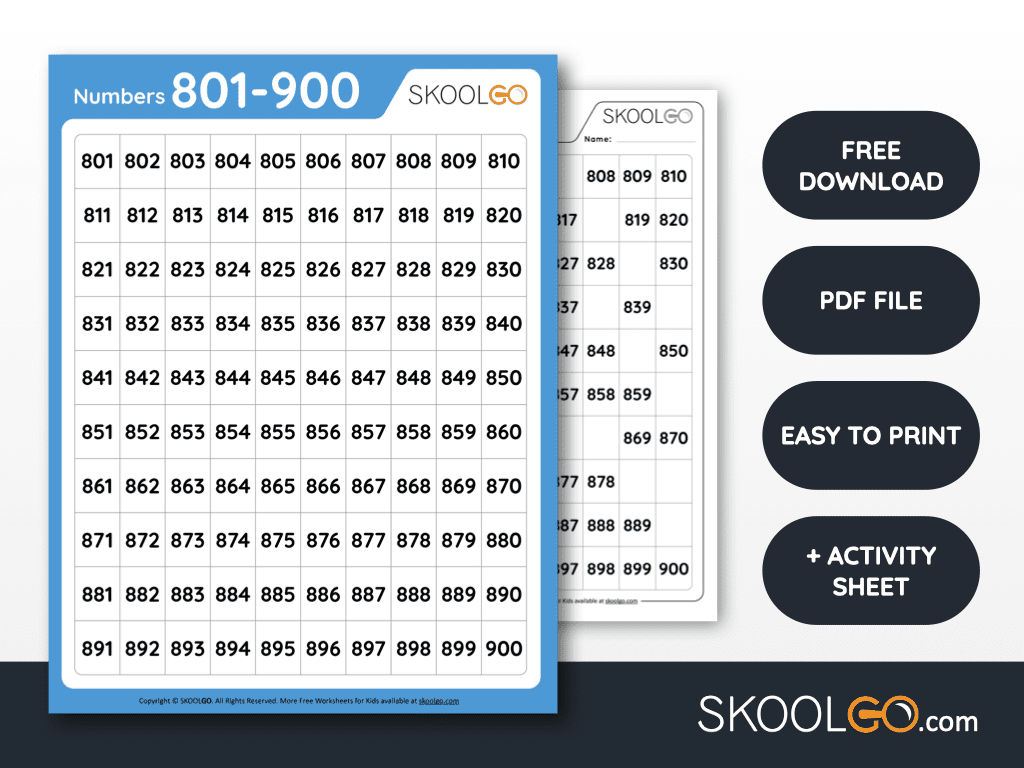 Numbers 101 To 200 Free Worksheet For Kids SKOOLGO