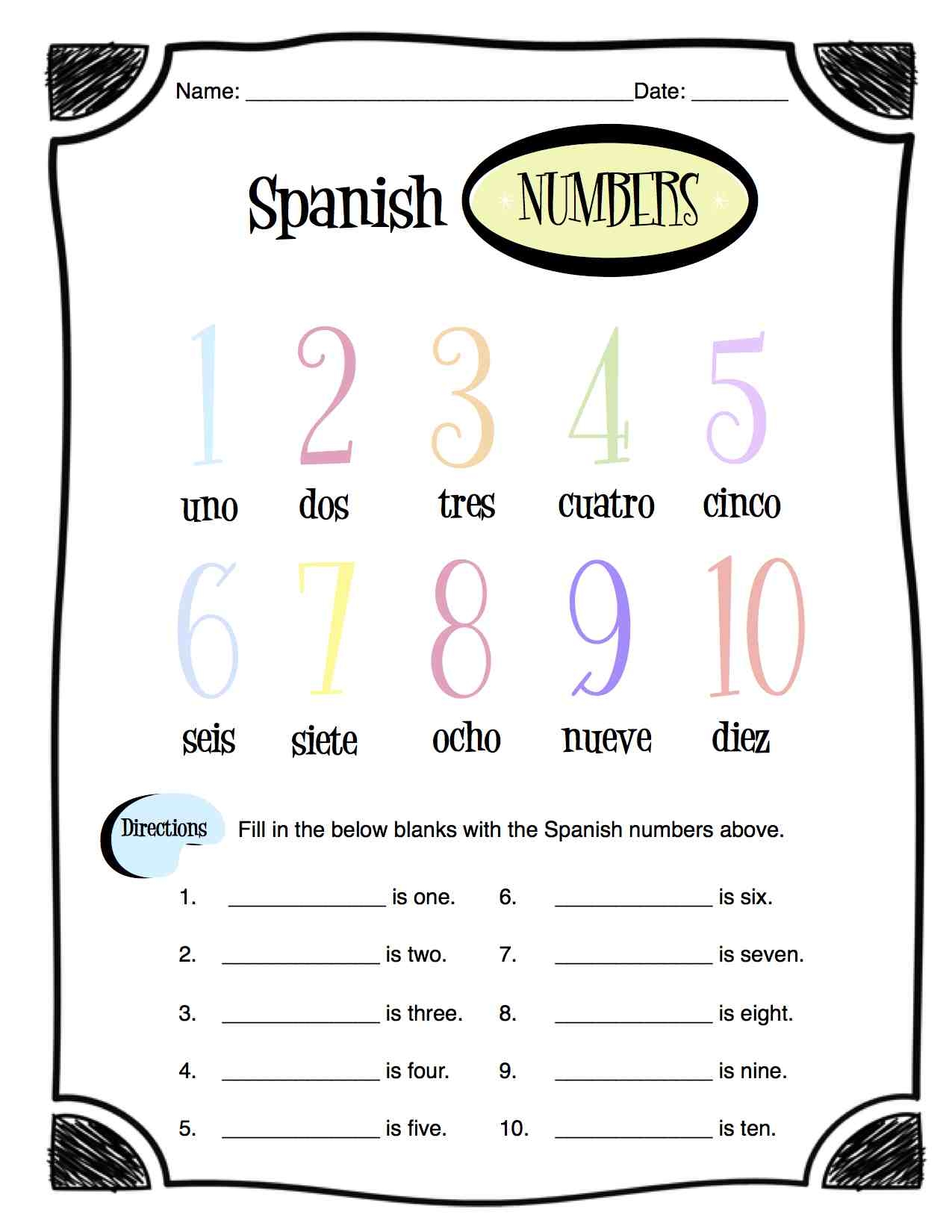 worksheet on numbers 1-50