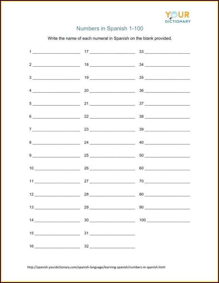 Numbers In Spanish Worksheet Pdf Worksheet Resume Examples
