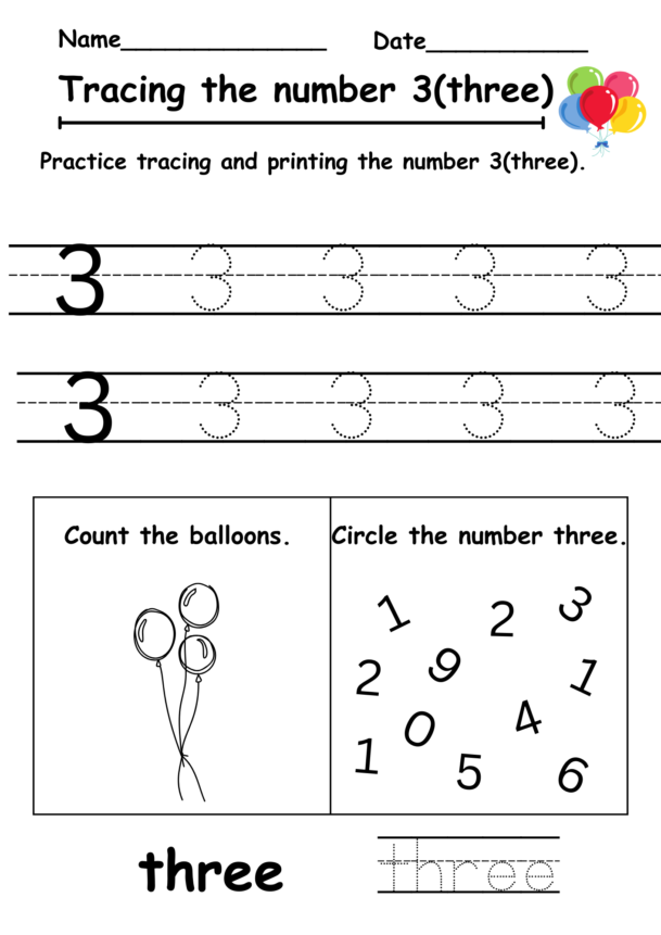 Numbers Tracing Worksheets