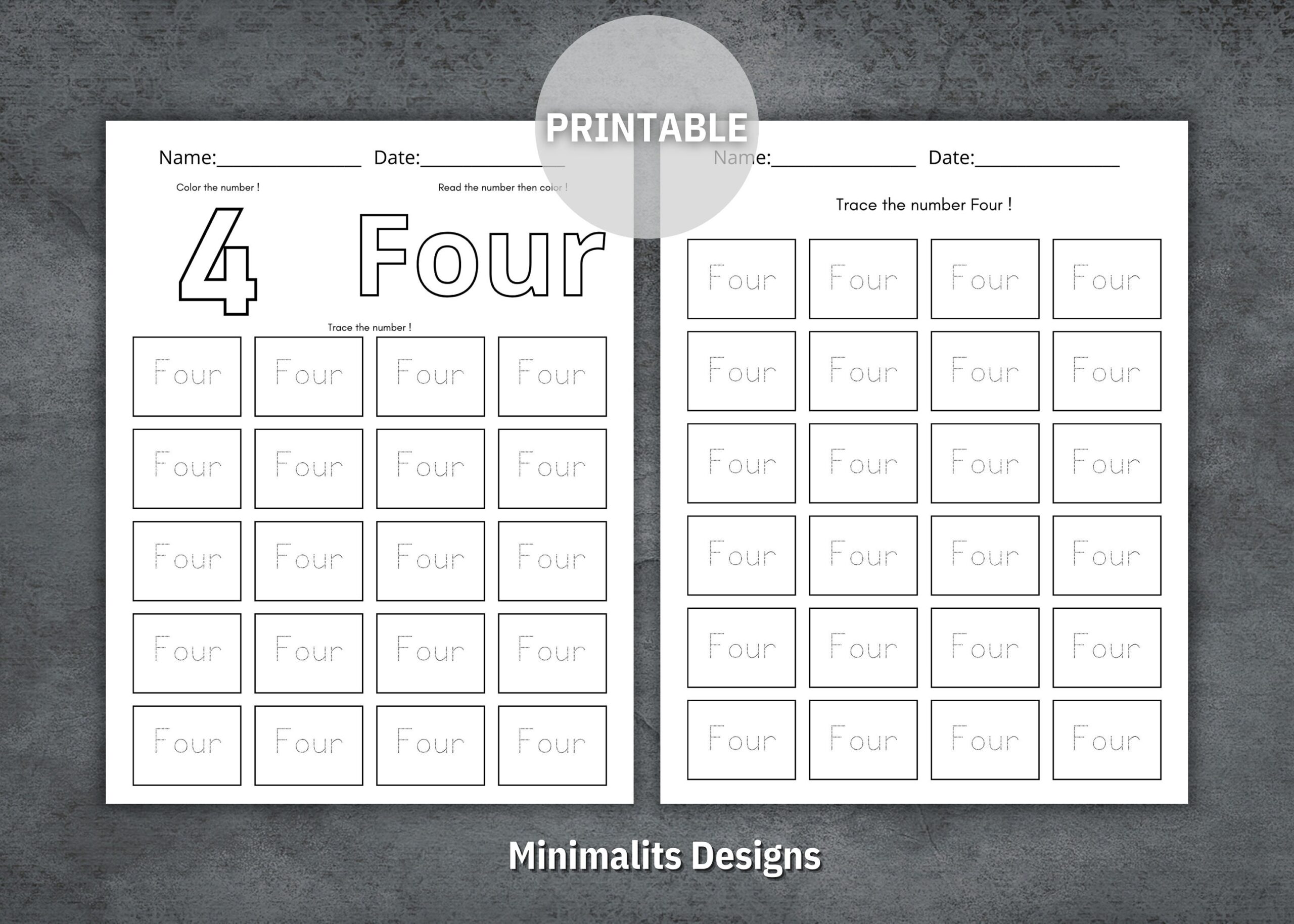 Numbers Tracing Worksheets Numbers Coloring Pages Printable Etsy
