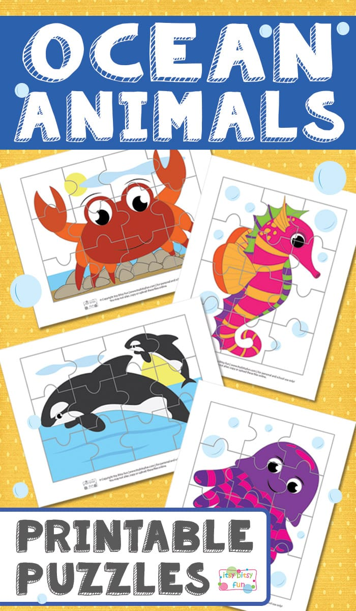 Ocean Animals Printable Puzzles For Kids Ocean Activities Preschool 