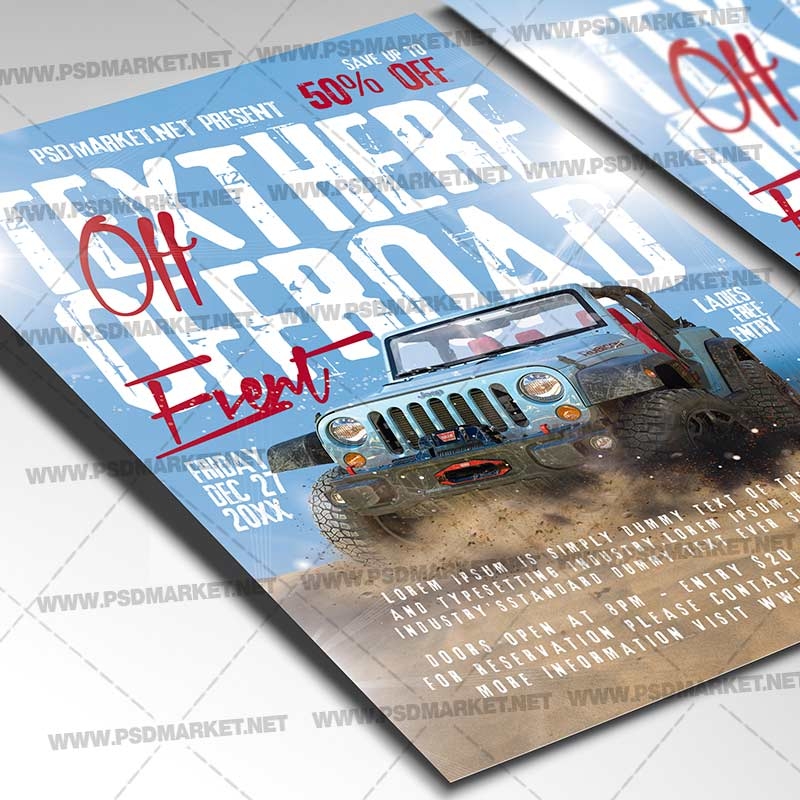 Off Road Card Printable Template Flyer PSD PSDmarket