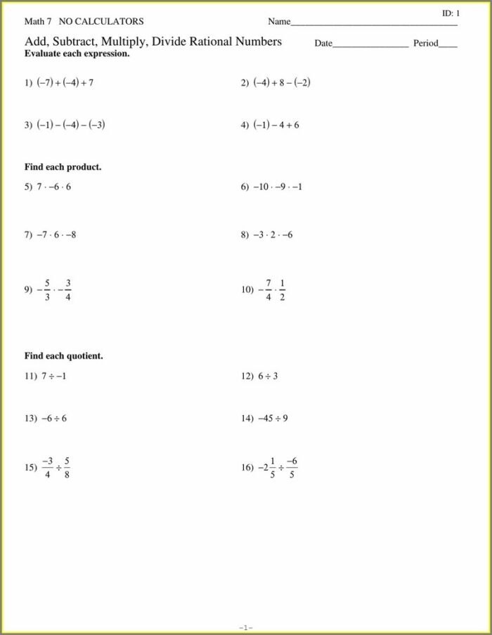 Order Of Operations Rational Numbers Worksheet Order Of Operation 