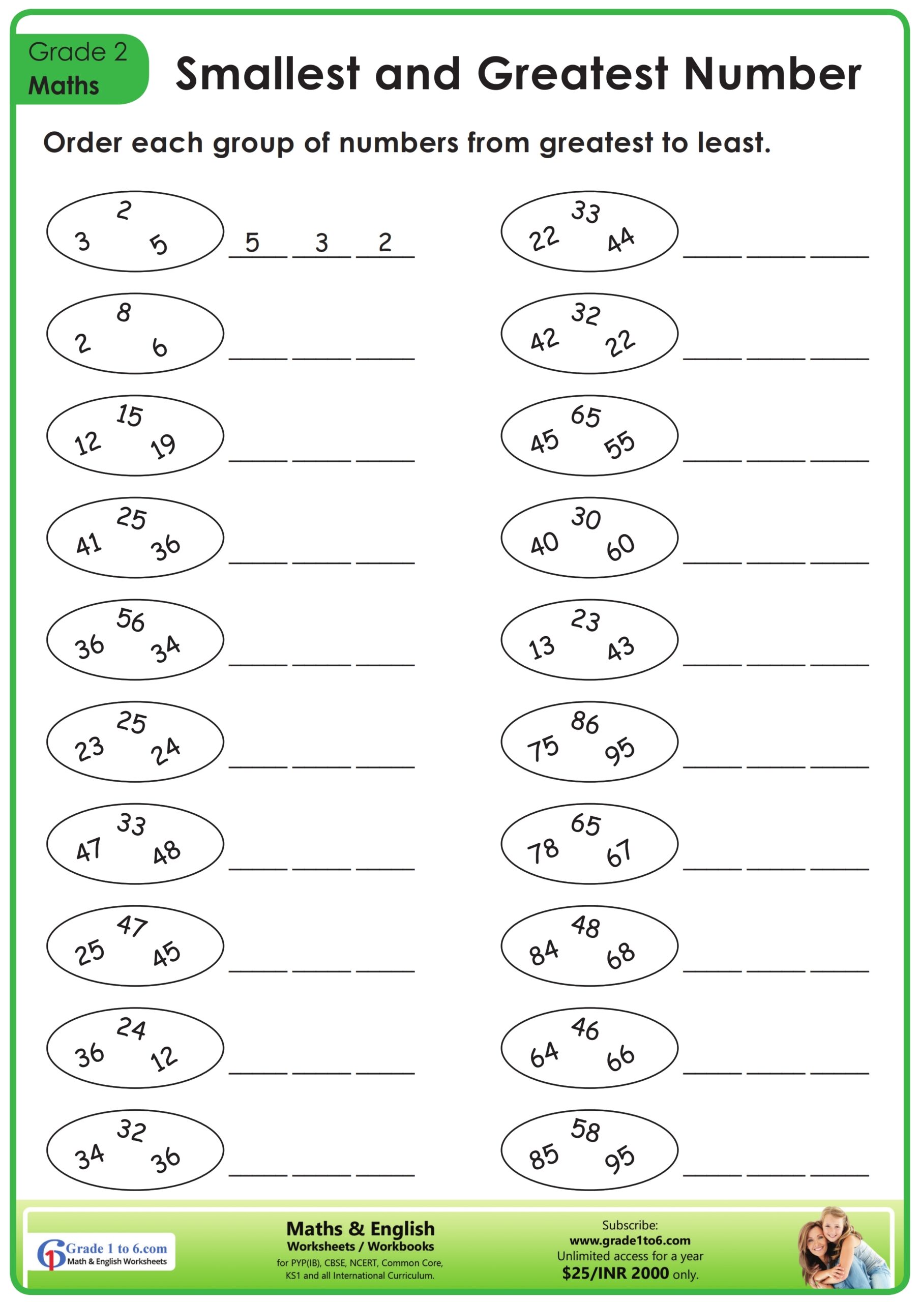 Ordering Numbers Greatest To Least Ordering Worksheets Library