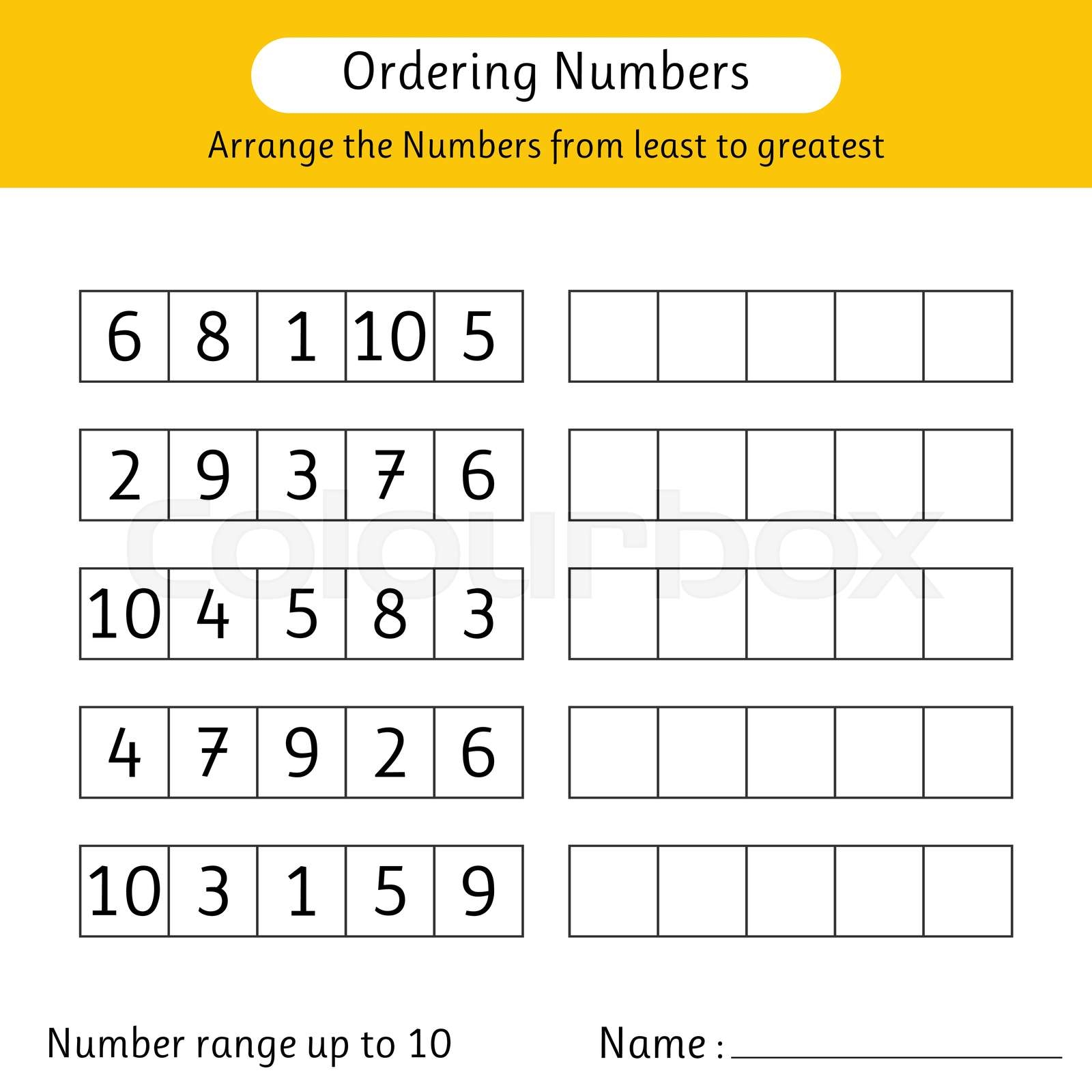 Ordering Numbers Worksheet Arrange The Numbers From Least To Greatest 