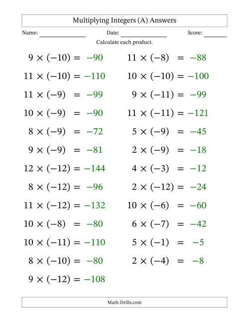 ordering positive and negative numbers worksheet
