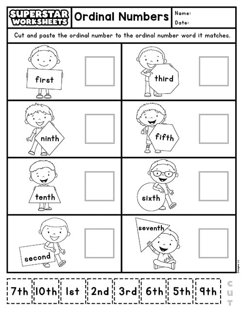 Ordinal Numbers Worksheets Superstar Worksheets