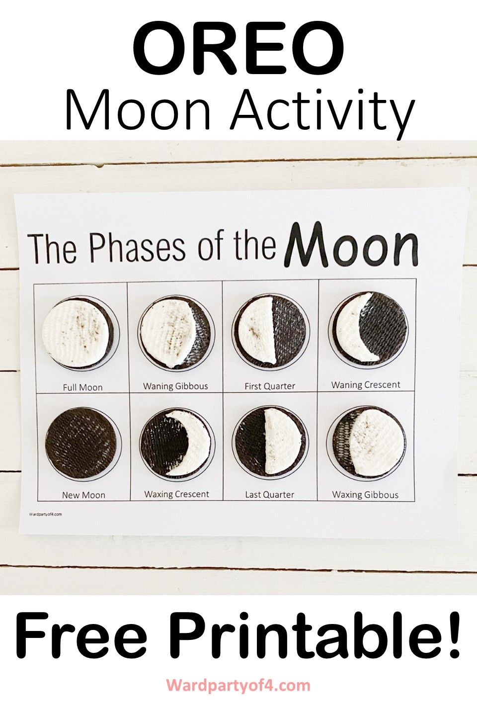Oreo Moon Phase Match Printable Simply Learning
