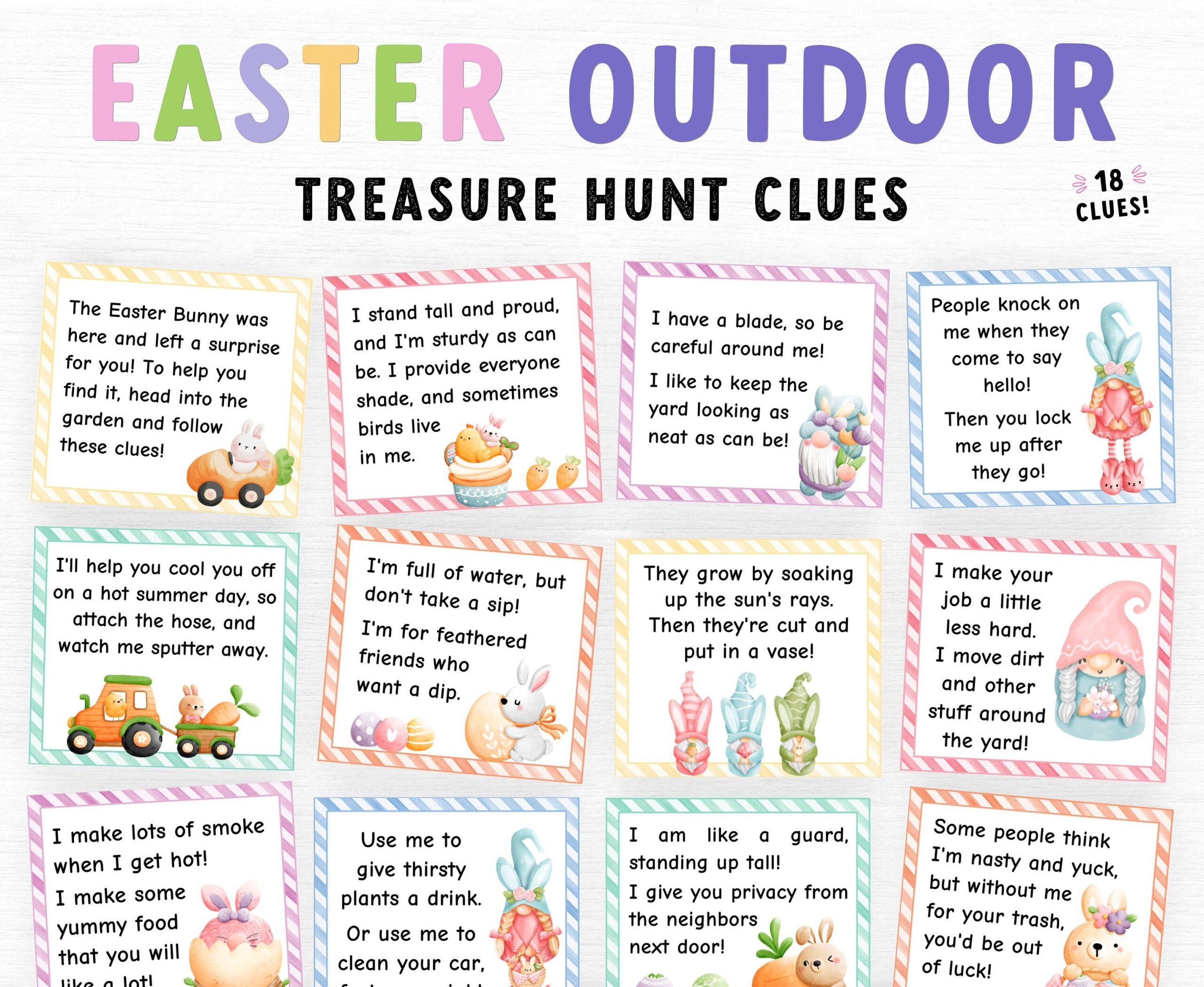 Outdoor Easter Treasure Hunt Clues Easter Scavenger Hunt For Kids