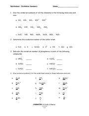 OxidationNumbersWkst pdf Worksheet Oxidation Numbers Name 1 