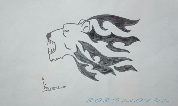 Pencil Color Sketch Of Lion Desi Painters