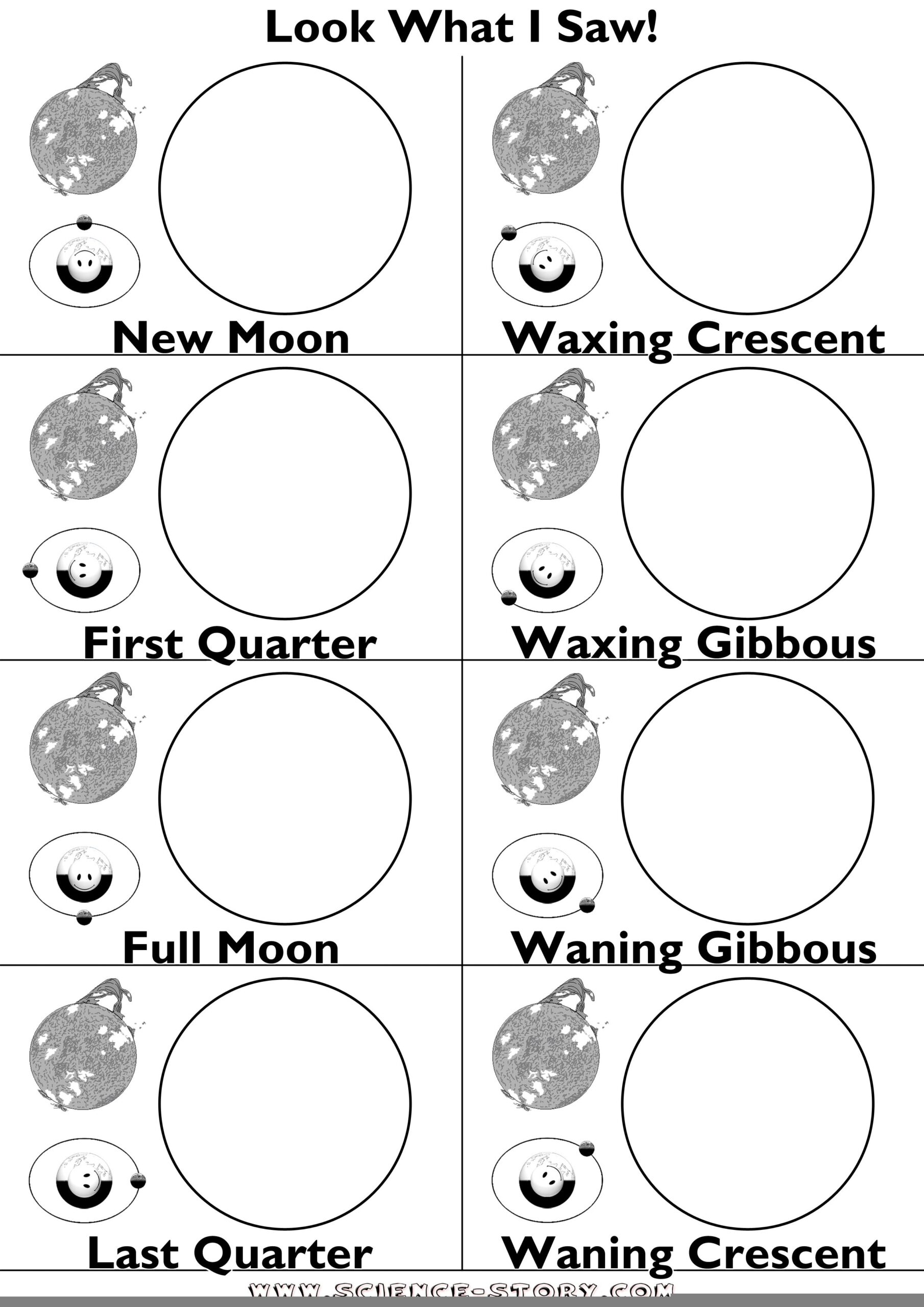 moon phases printable for playdoh activity