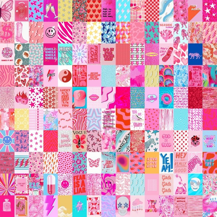 Pink Preppy Aesthetic Wall Collage Kit Preppy Room Decor Aesthetic