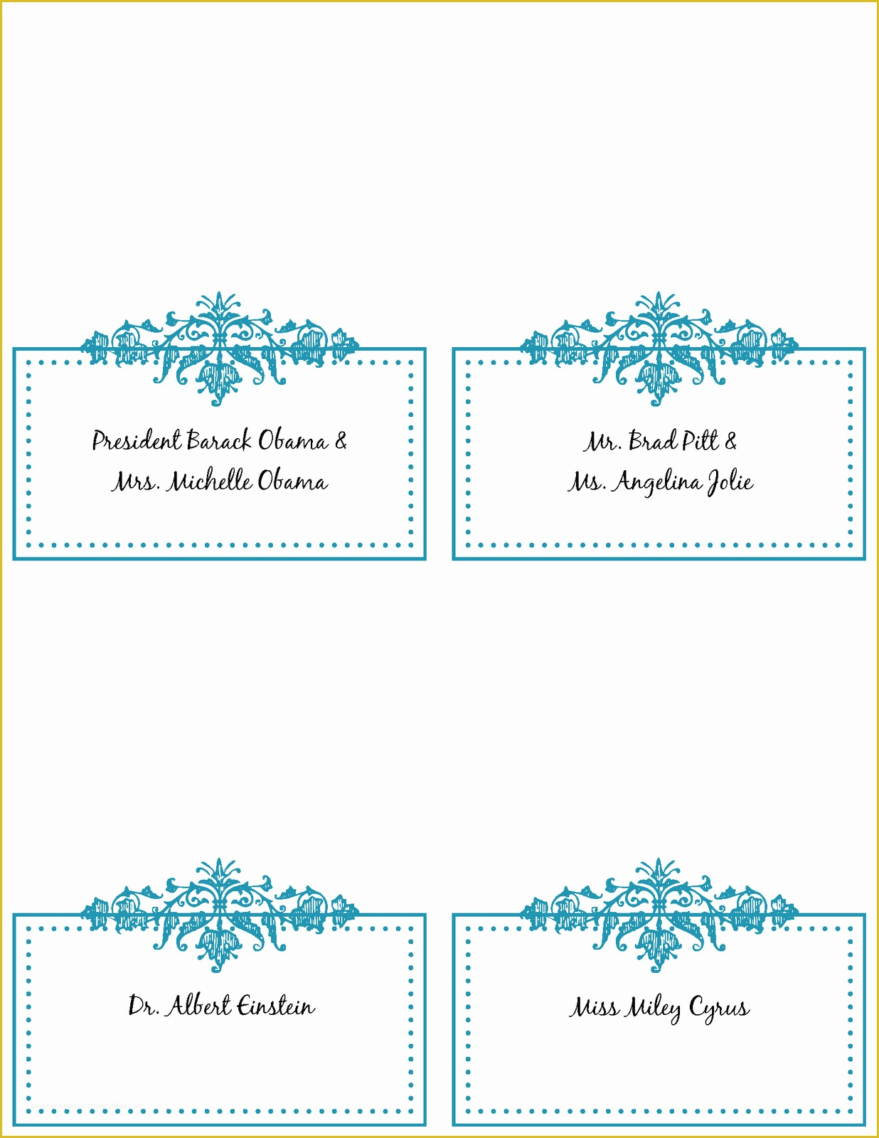 Place Card Template Free Download Of 6 Best Of Free Printable 