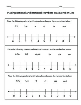 number line rational numbers worksheet