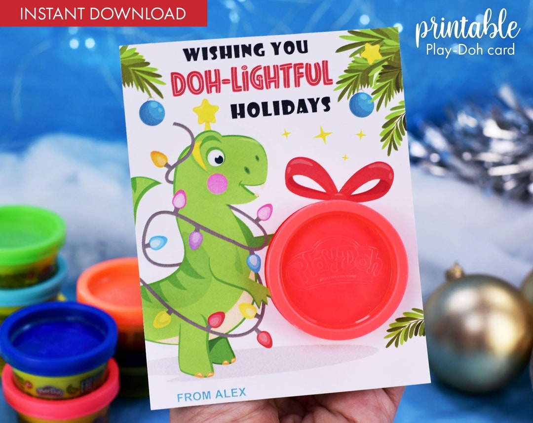 free printable play doh christmas card template
