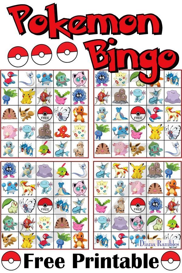 Pokemon Printable Activities