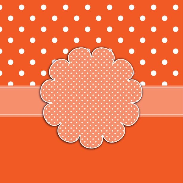 Polka Dots Card Template Orange Background Card Templates Free Card 