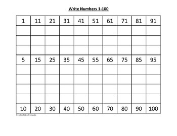 Practice Writing Numbers 1 100 Worksheets Pdf