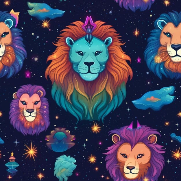 Premium Photo A Close Up Of A Bunch Of Different Colored Lions 
