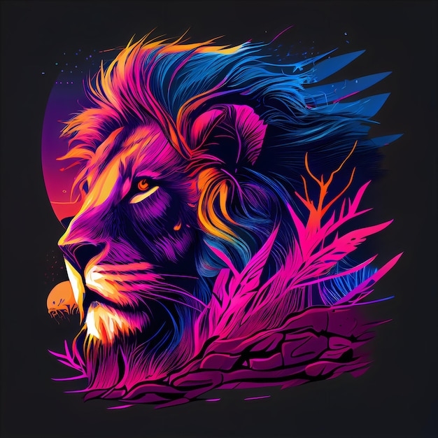 Premium Photo Vivid Colors Lion