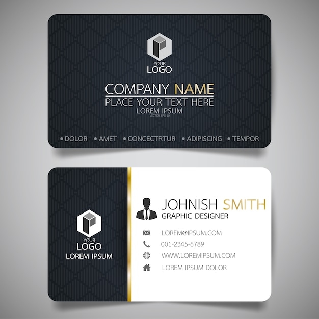 Premium Vector Black Layout Business Card Template 