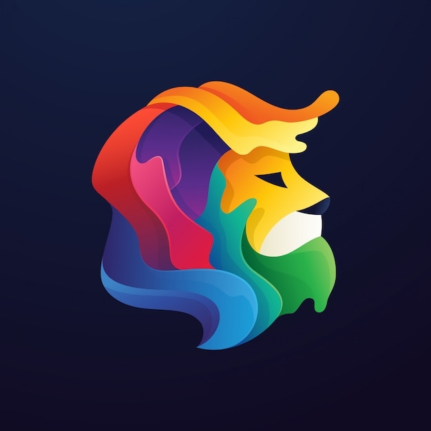 Premium Vector Colorful Lion Logo
