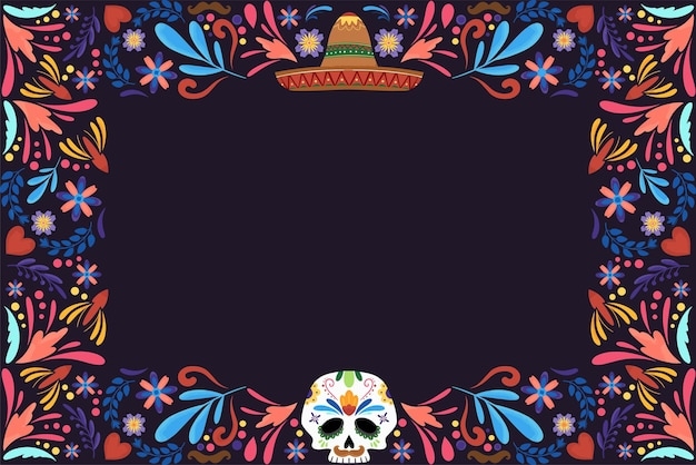 Premium Vector Dia De Los Muertos Frame Background