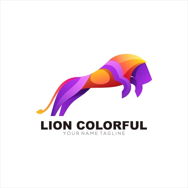 Premium Vector Lion Colorful Logo Gradient