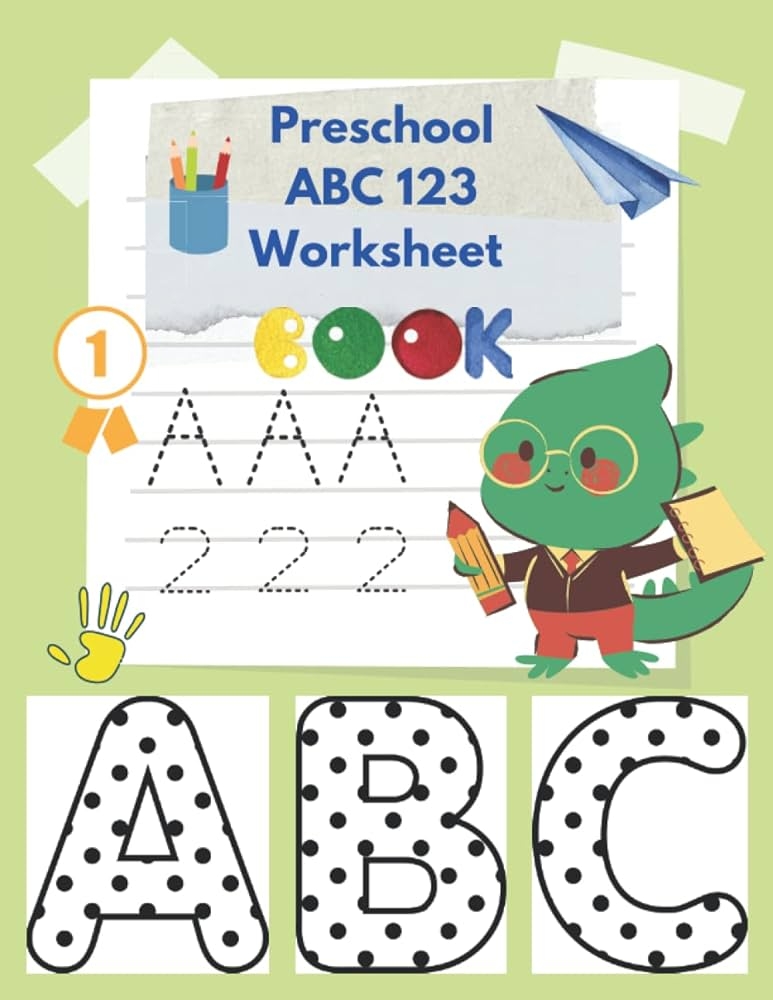 Preschool ABC 123 Worksheet Book Learning To Write Alphabet And 