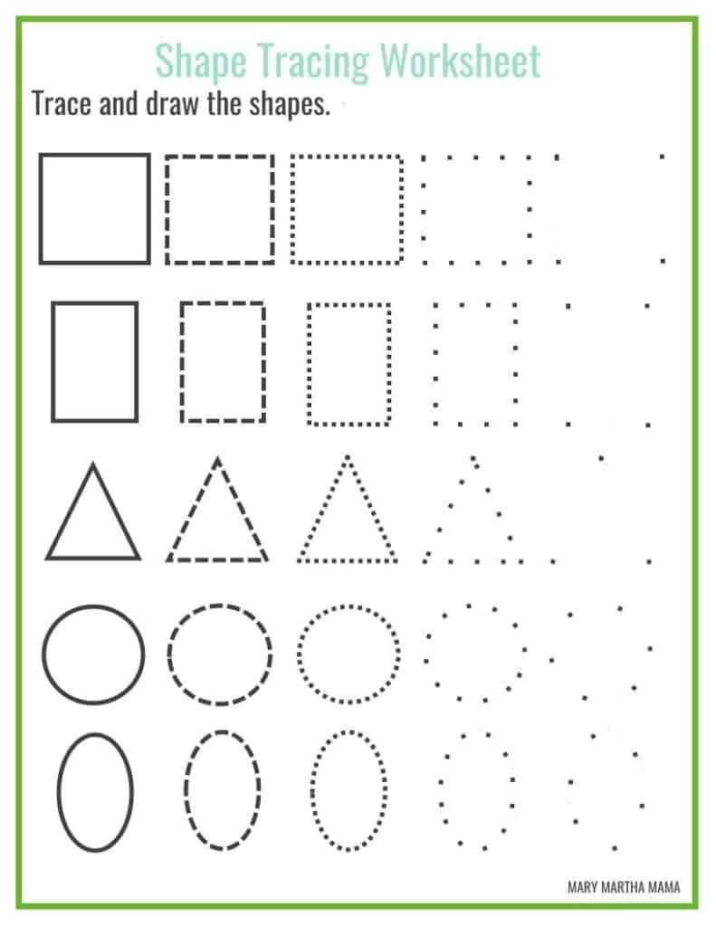 Preschool Drawing Shapes Activities