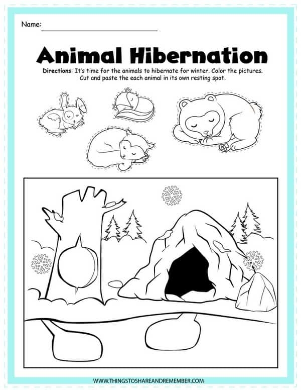 Preschool Hibernation Worksheets Printables Ronald Worksheets